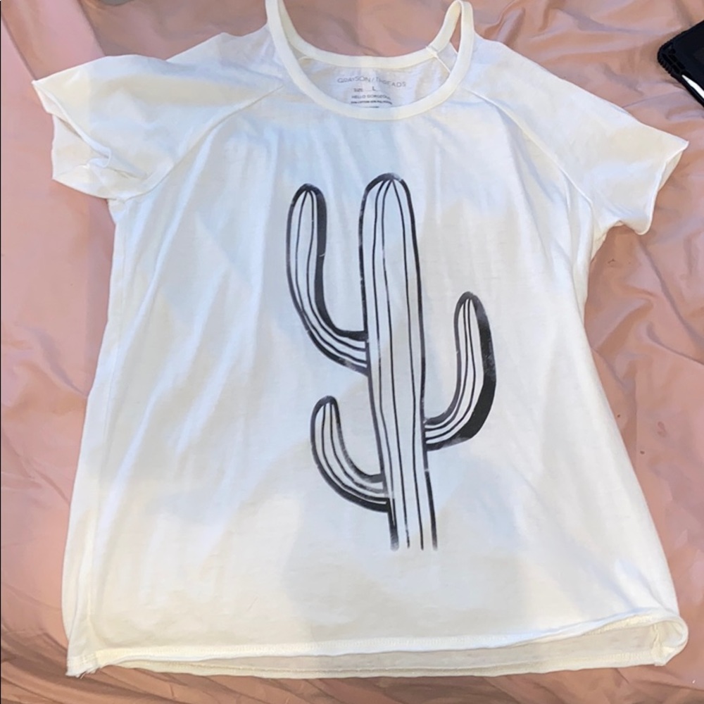 white cactus shirt